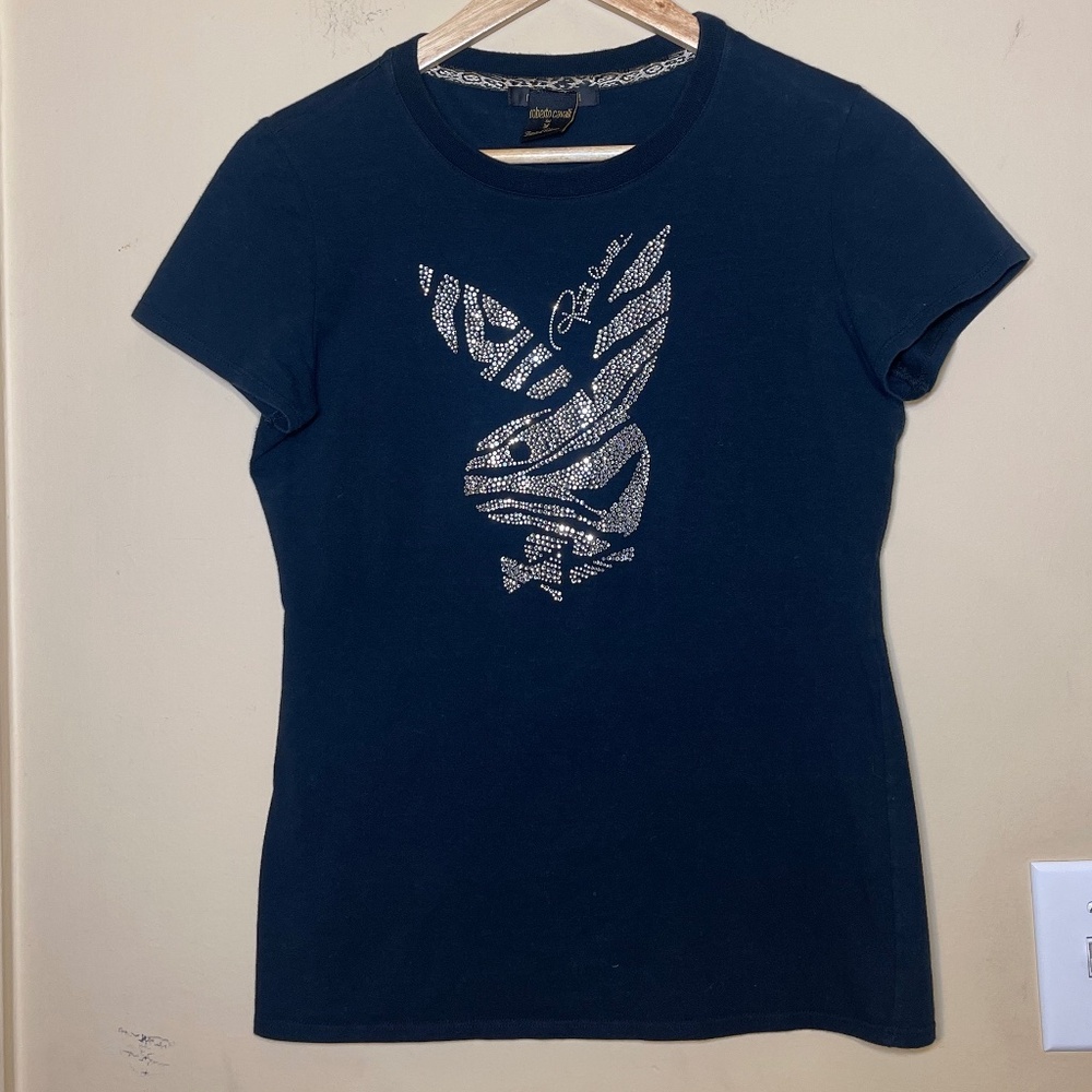 Rare Roberto Cavalli X Playboy Black Tee
